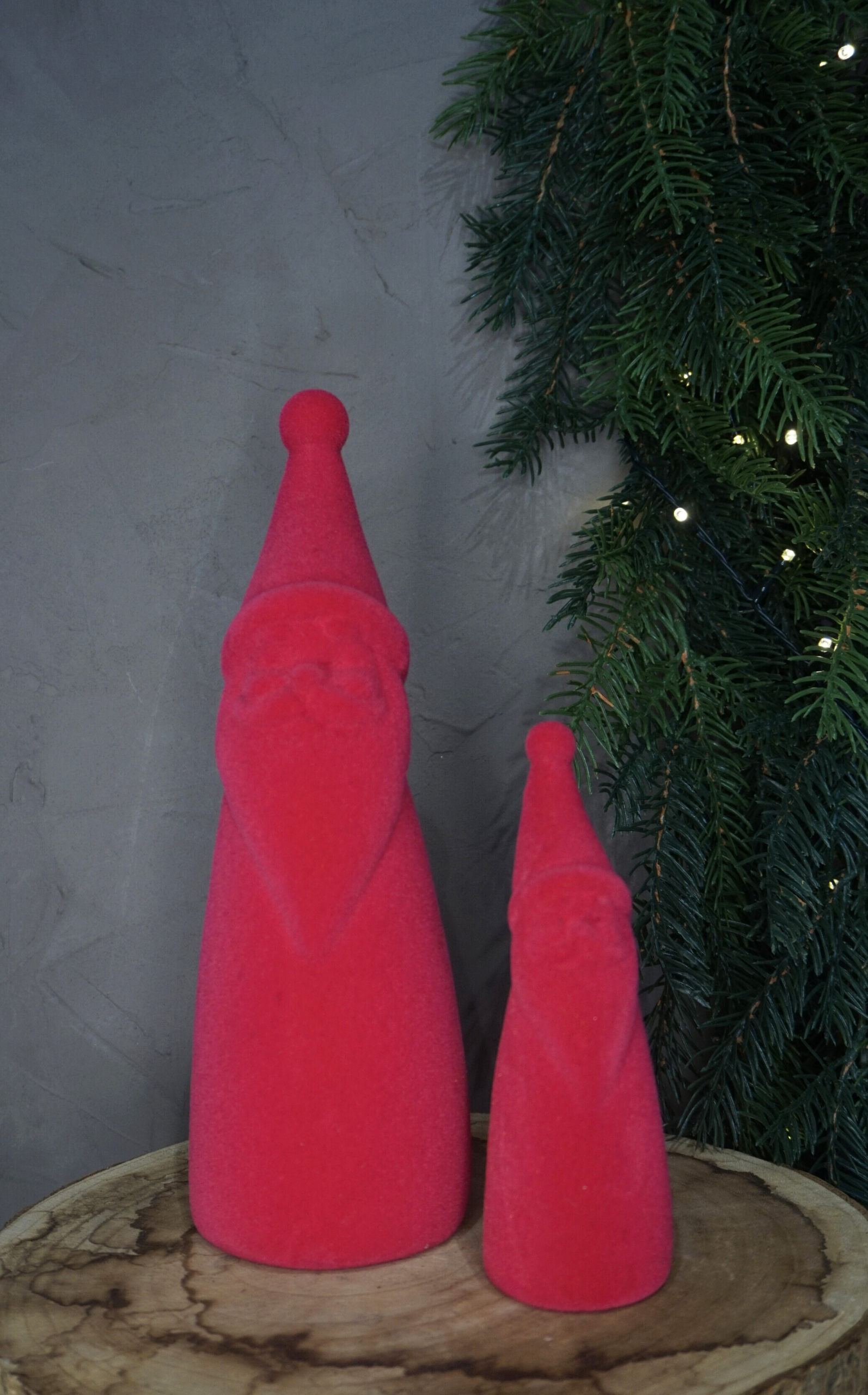 Decoración - Papa Nöel terciopelo rosa pequeño - Imagen 3