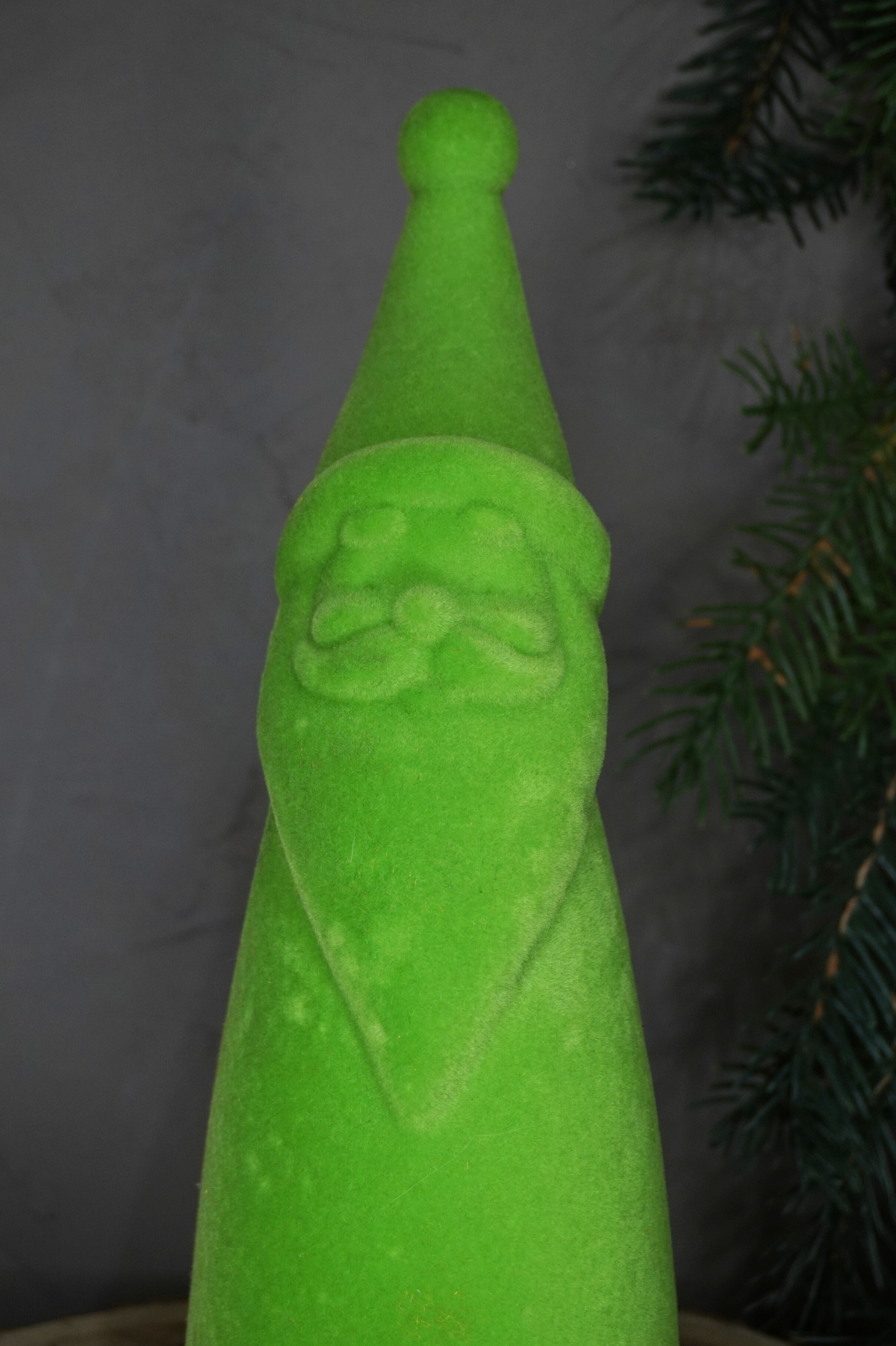 Decoración – Papa Nöel terciopelo verde pequeño - Imagen 2