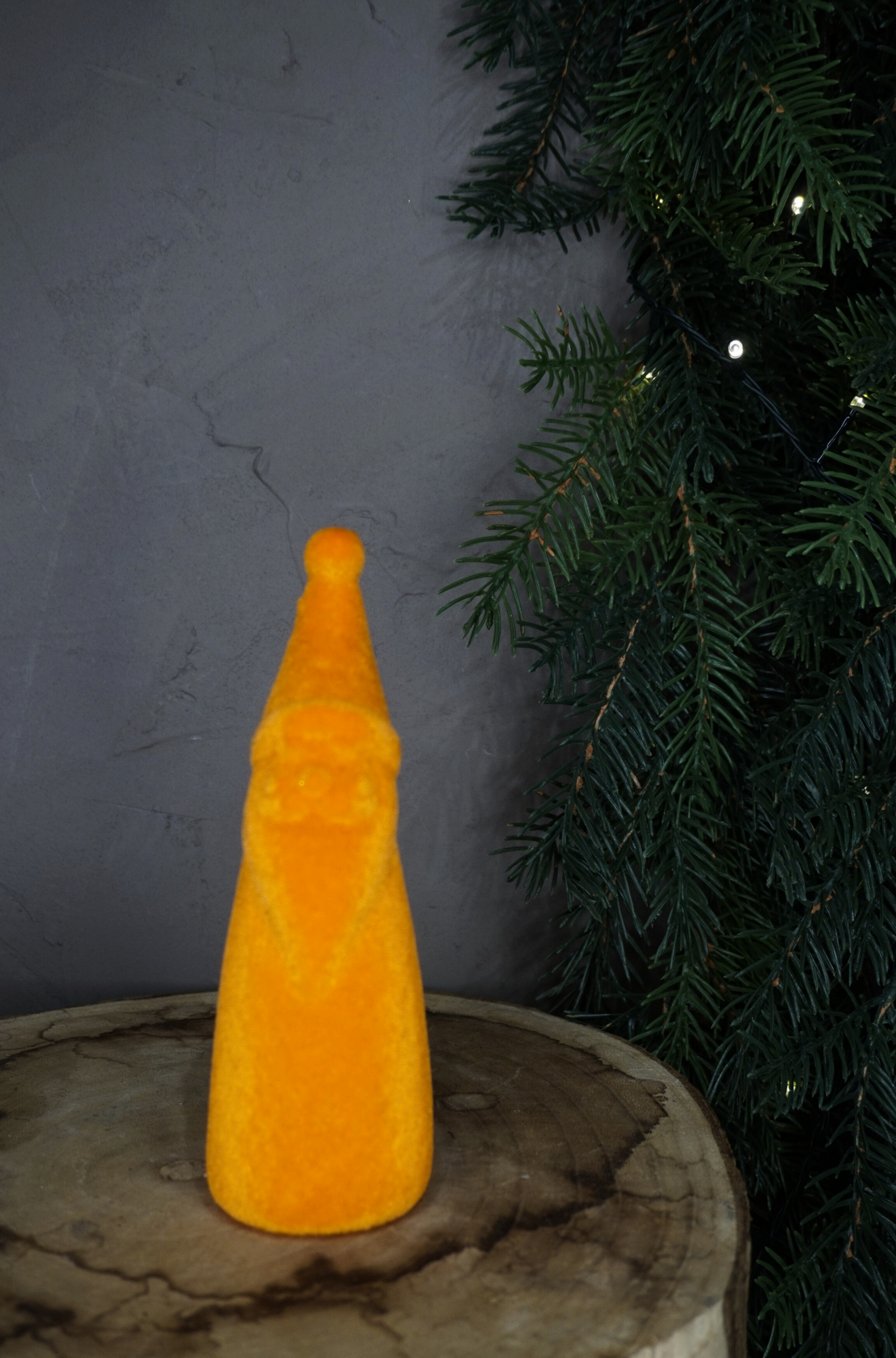 Decoración – Papa Nöel terciopelo naranja pequeño