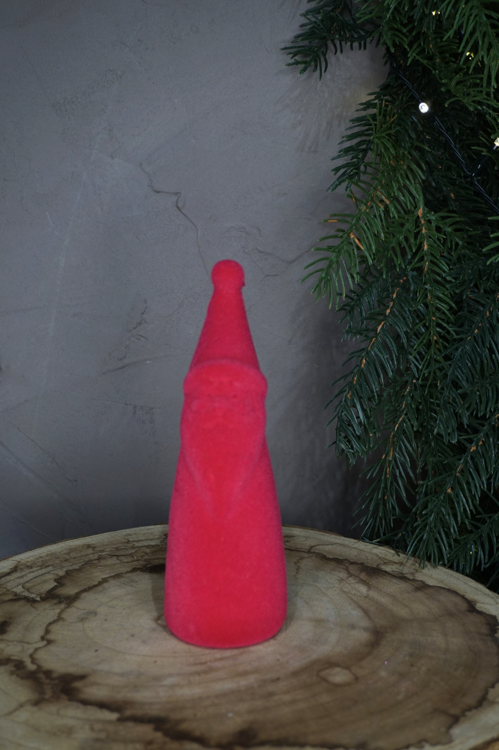 Decoración - Papa Nöel terciopelo rosa pequeño