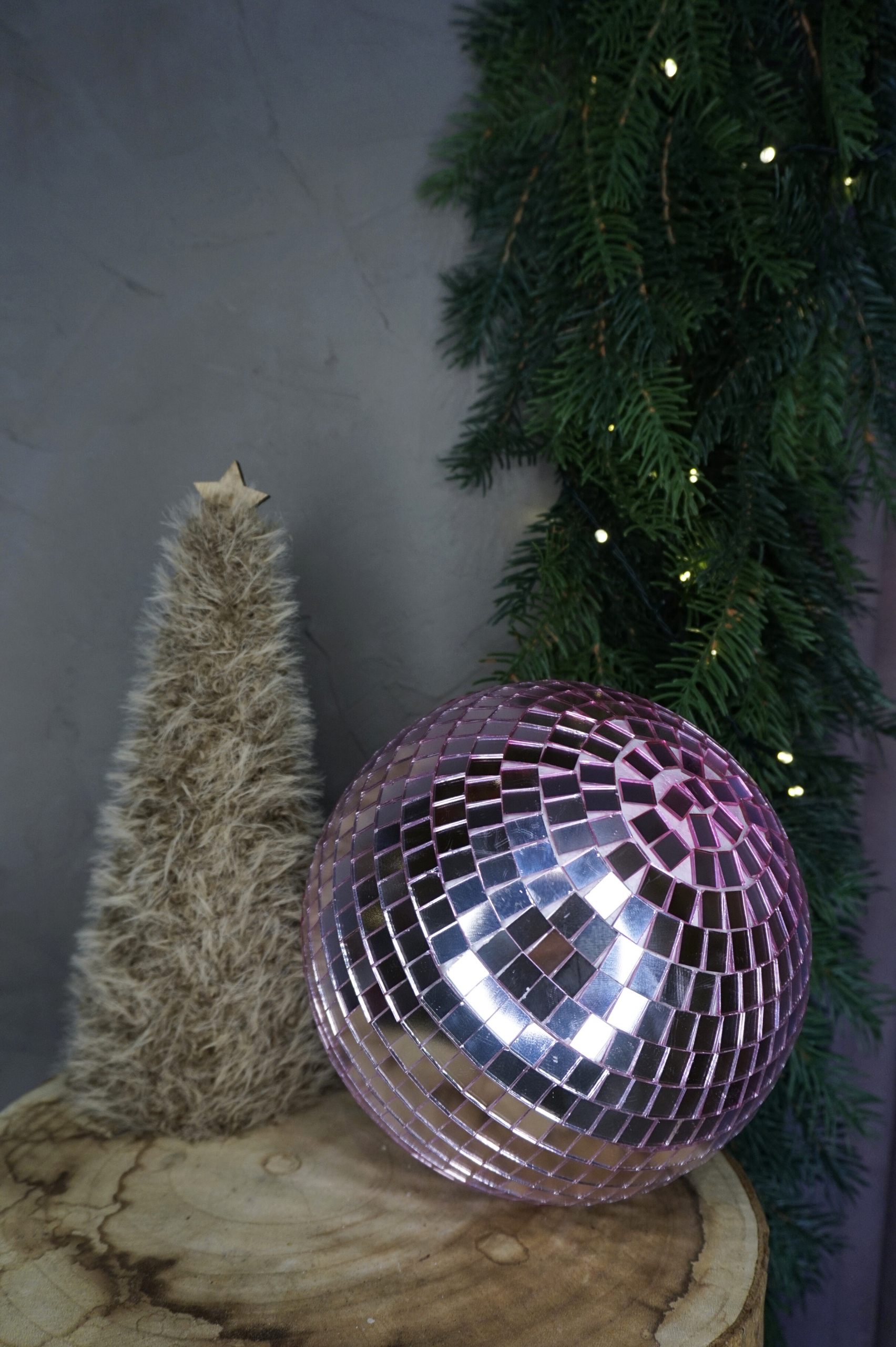 Decoración - Bola disco mediana rosa