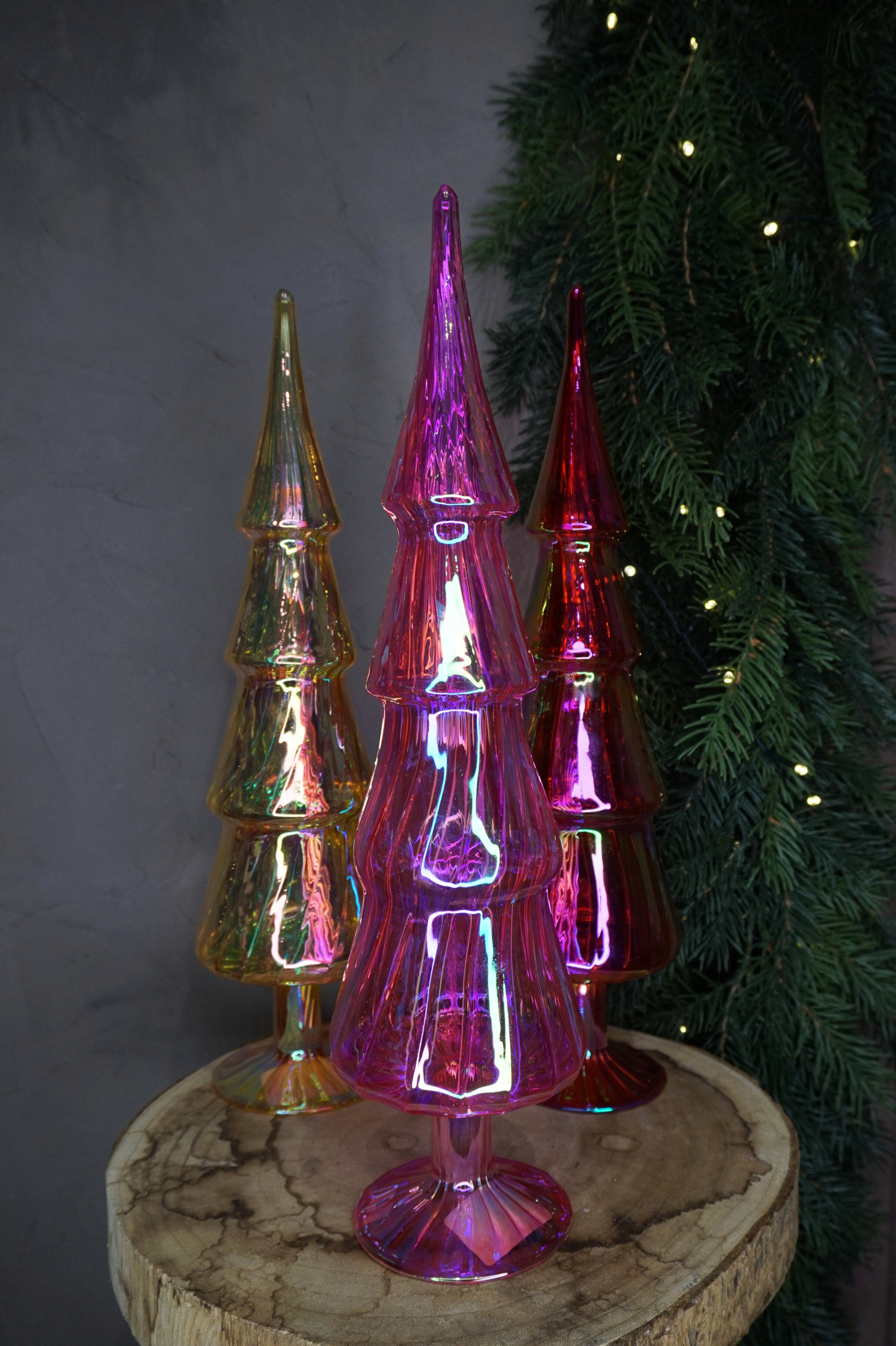 Decoración - Pino cristal iridiscente rosa - Imagen 3