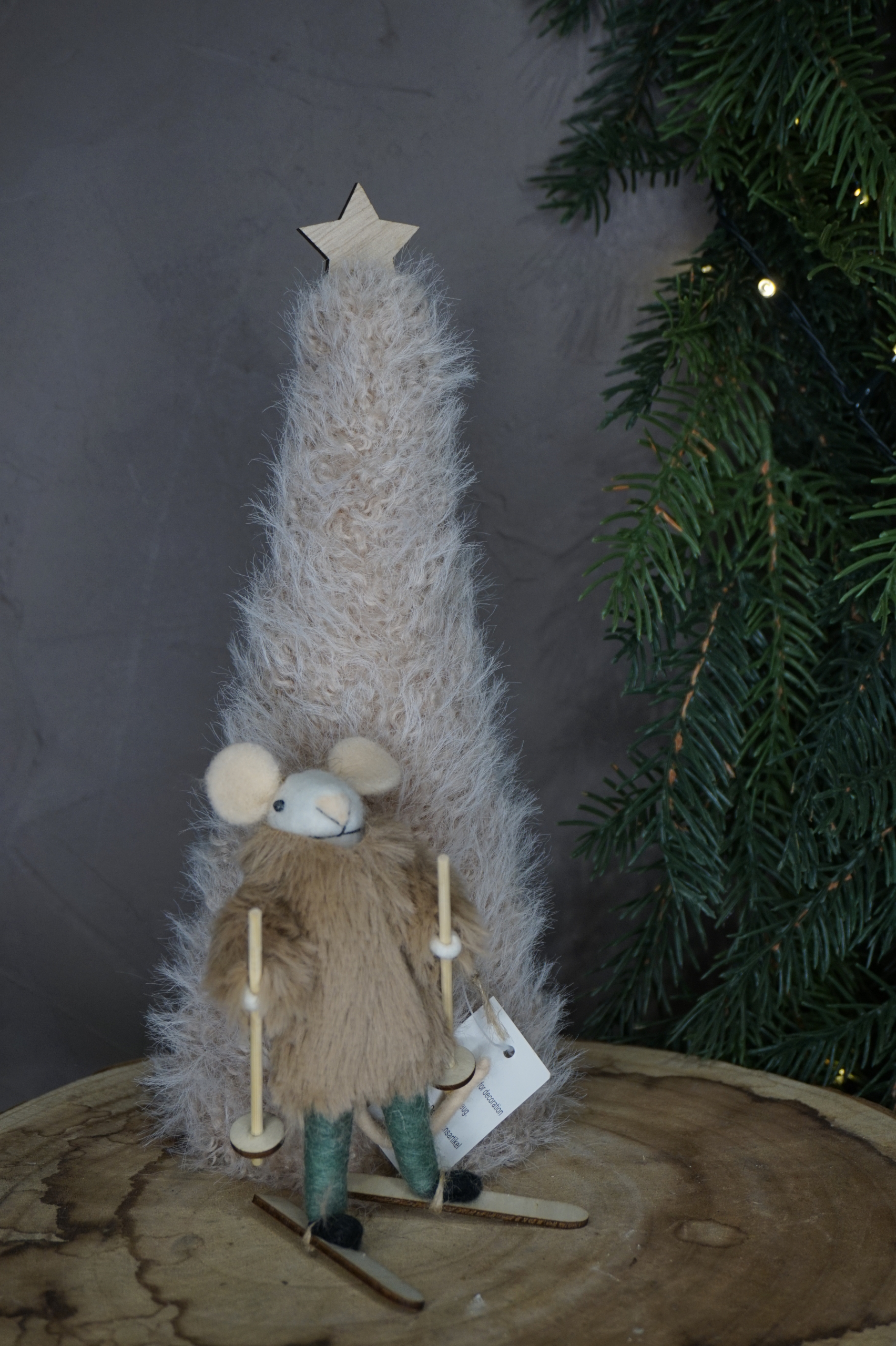 Adorno árbol - Ratón esquiador abrigo marrón