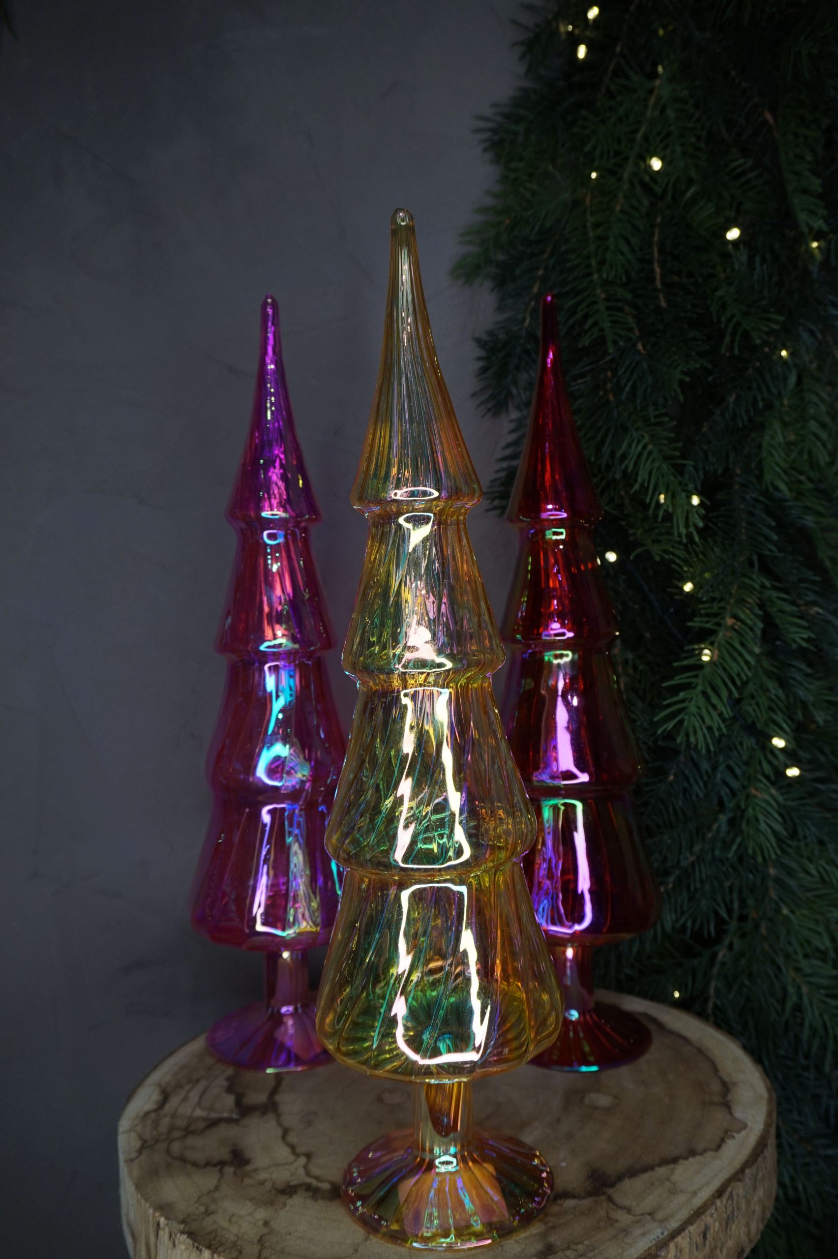 Decoración - Pino iridiscente amarillo - Imagen 2