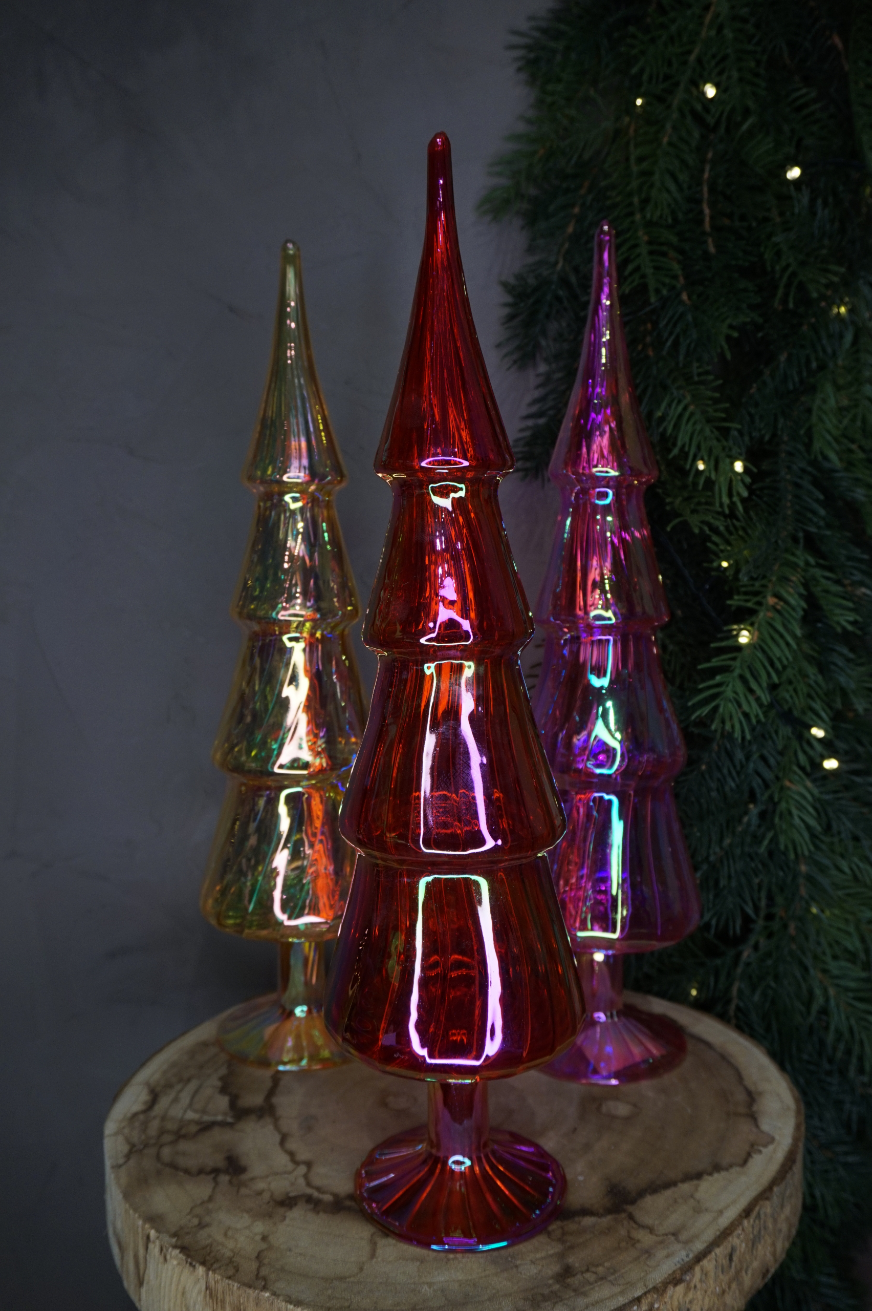 Decoración - Pino cristal iridiscente rojo - Imagen 3