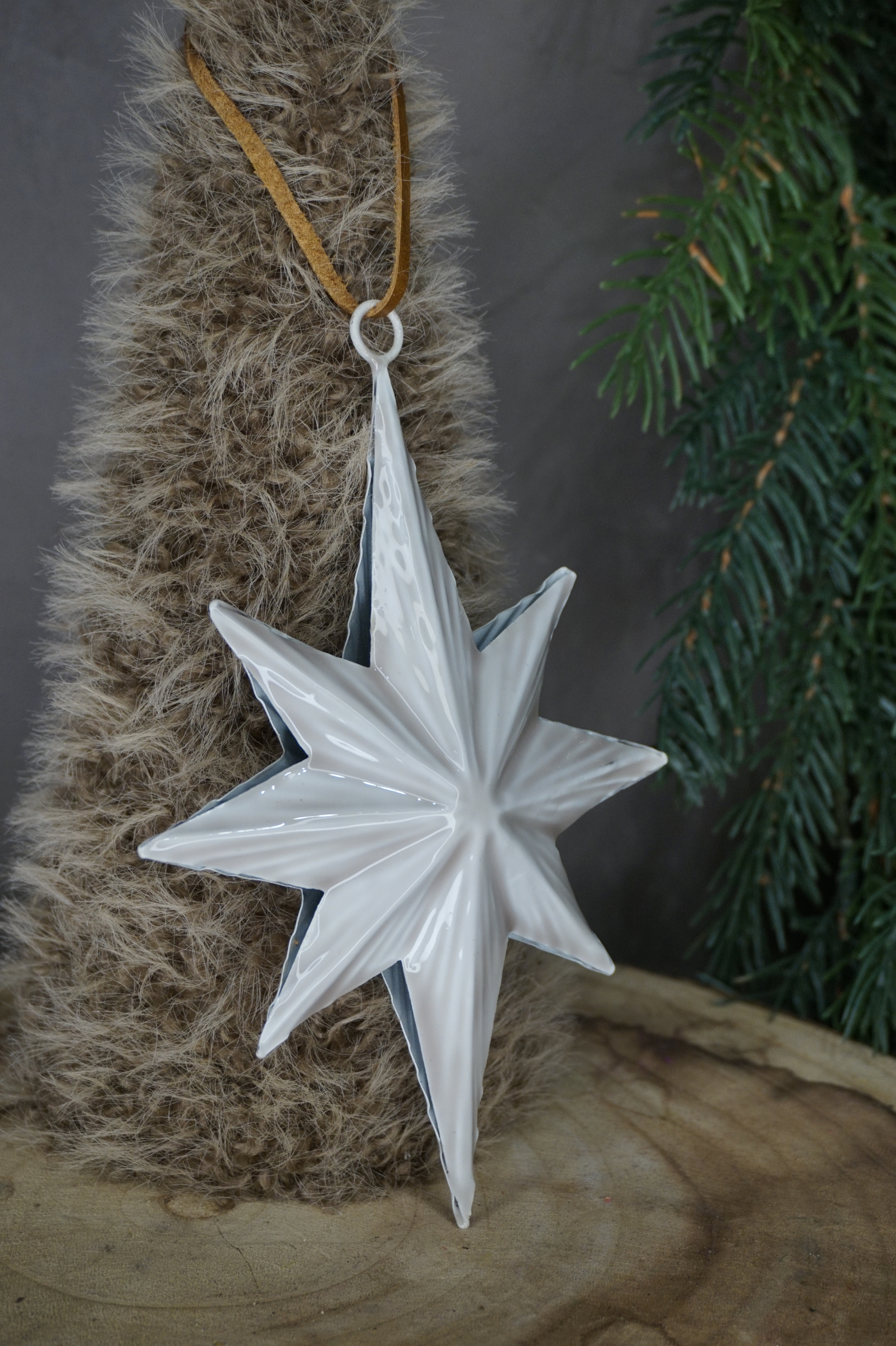 Adorno árbol - Estrella metálica blanca - Imagen 2