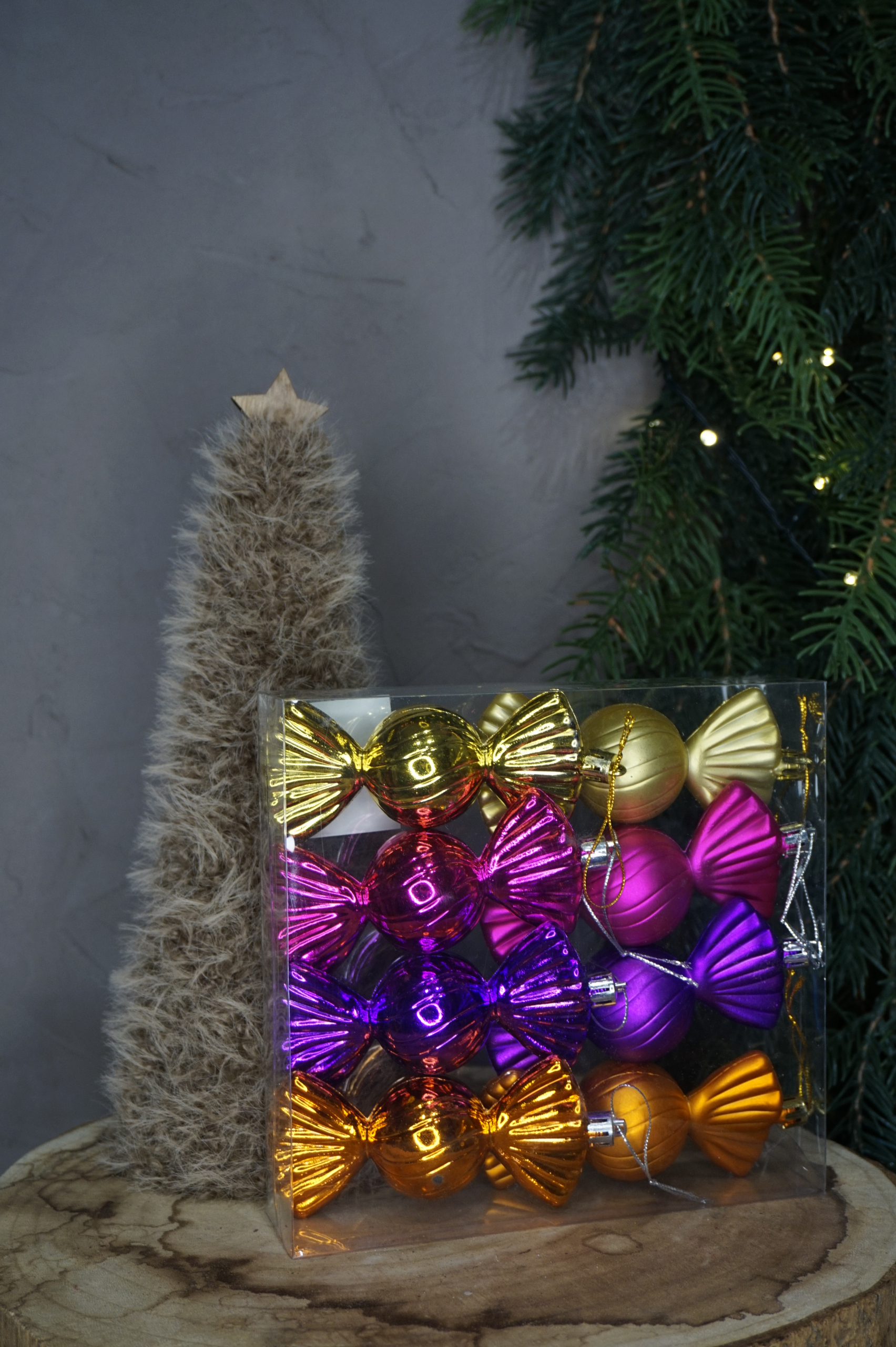 Paquete adornos navideños en forma de caramelo