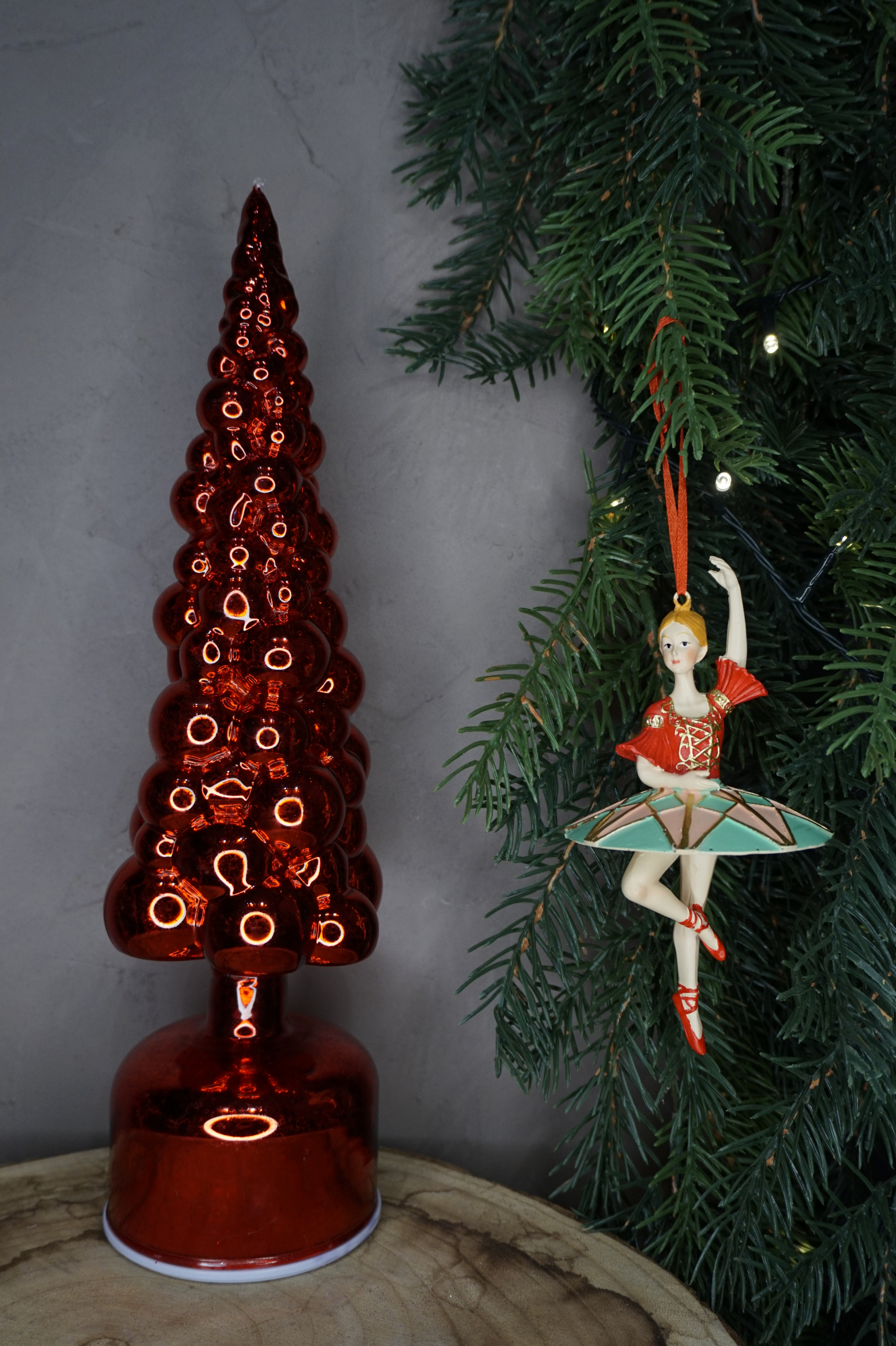 Adorno árbol - Bailarina ballet color rojo