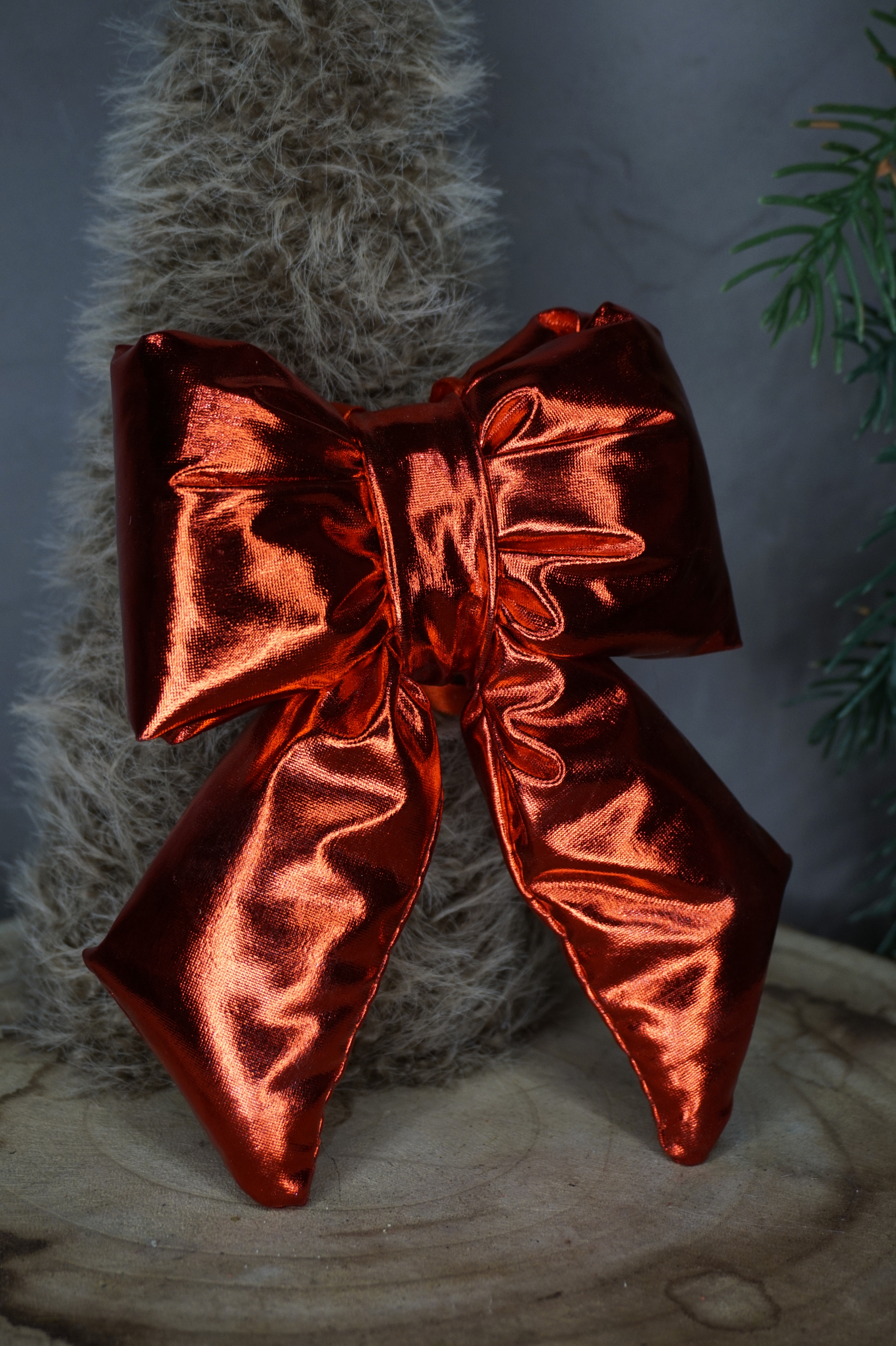 Adorno árbol - Lazo rojo efecto brillo (talla S) - Imagen 2