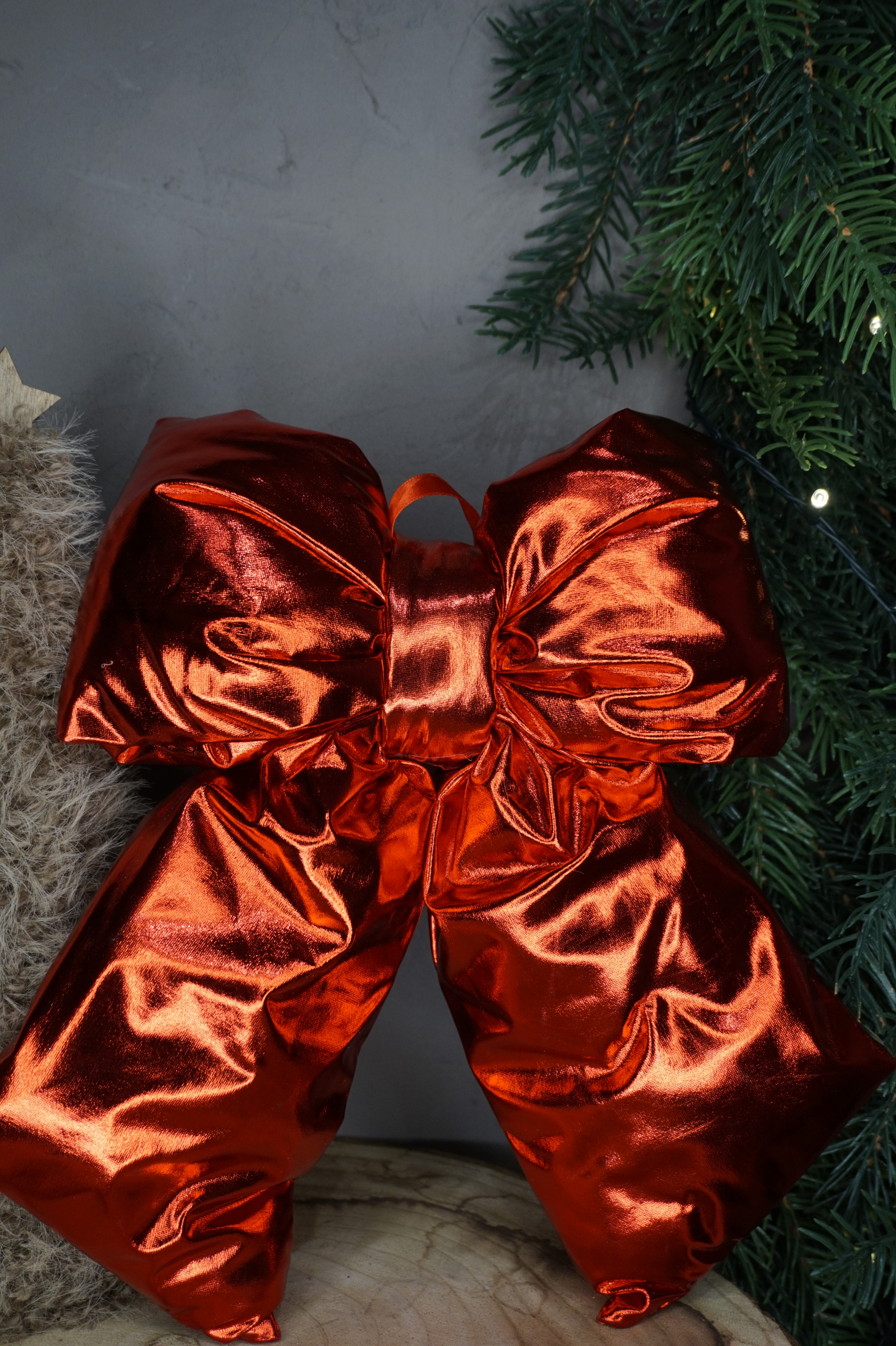 Adorno árbol - Lazo rojo efecto brillo (talla M) - Imagen 2