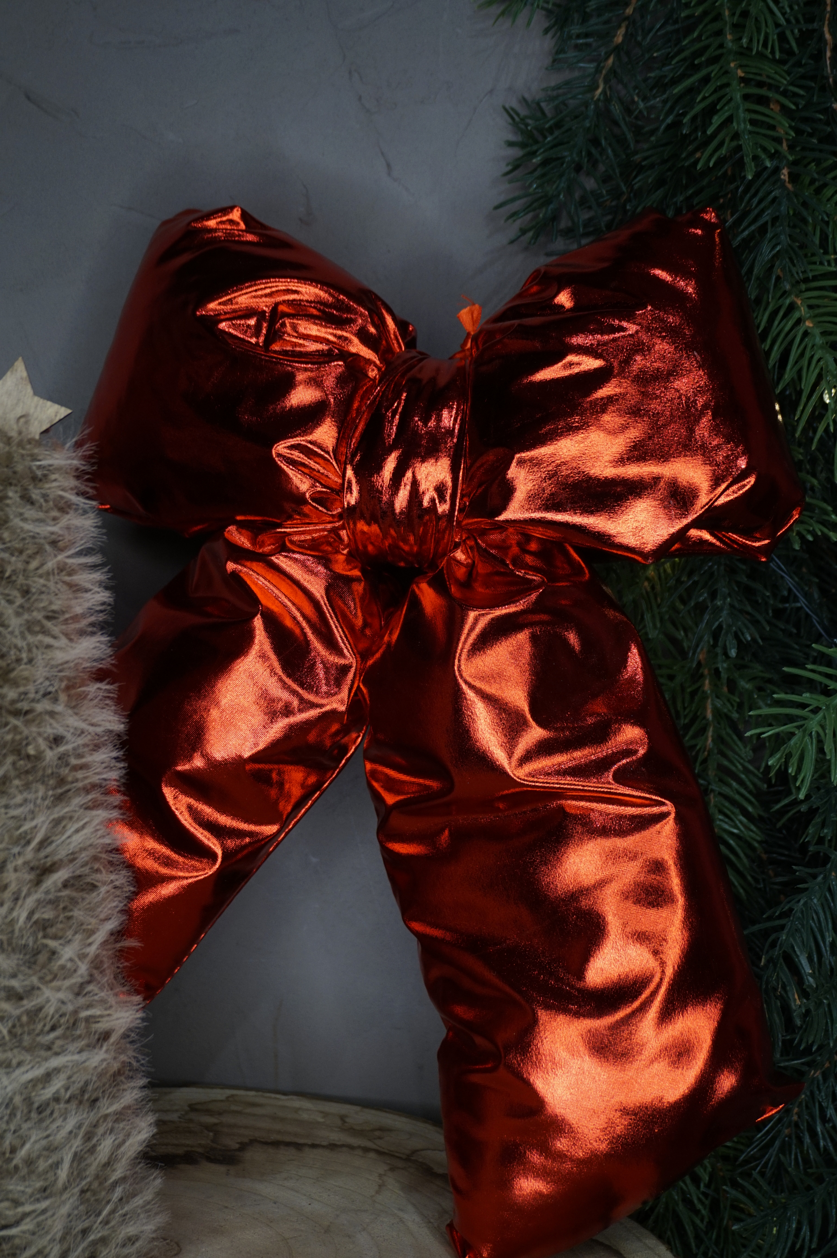 Adorno árbol - Lazo rojo efecto brillo (talla L) - Imagen 2