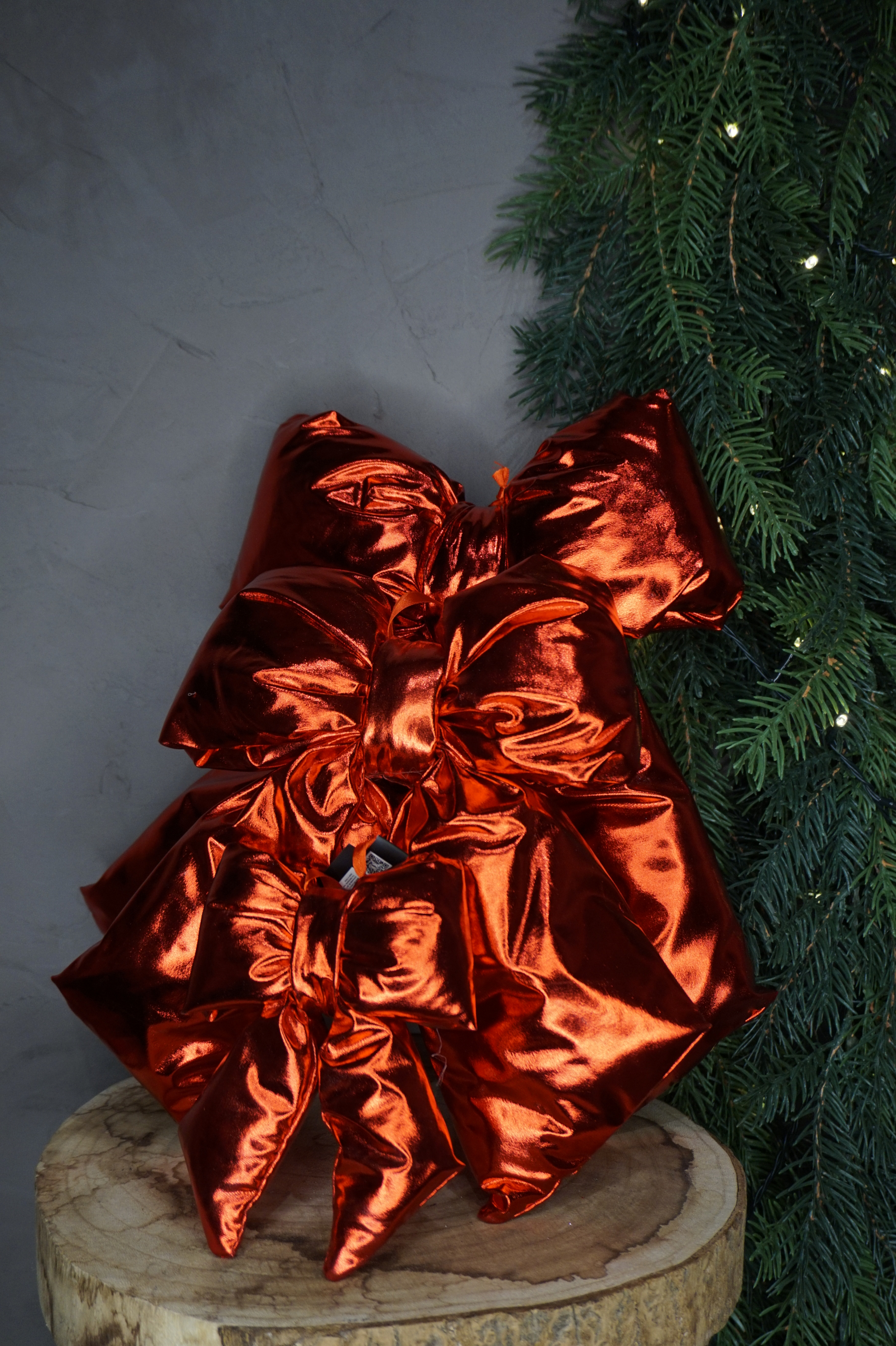 Adorno árbol - Lazo rojo efecto brillo (talla M) - Imagen 3