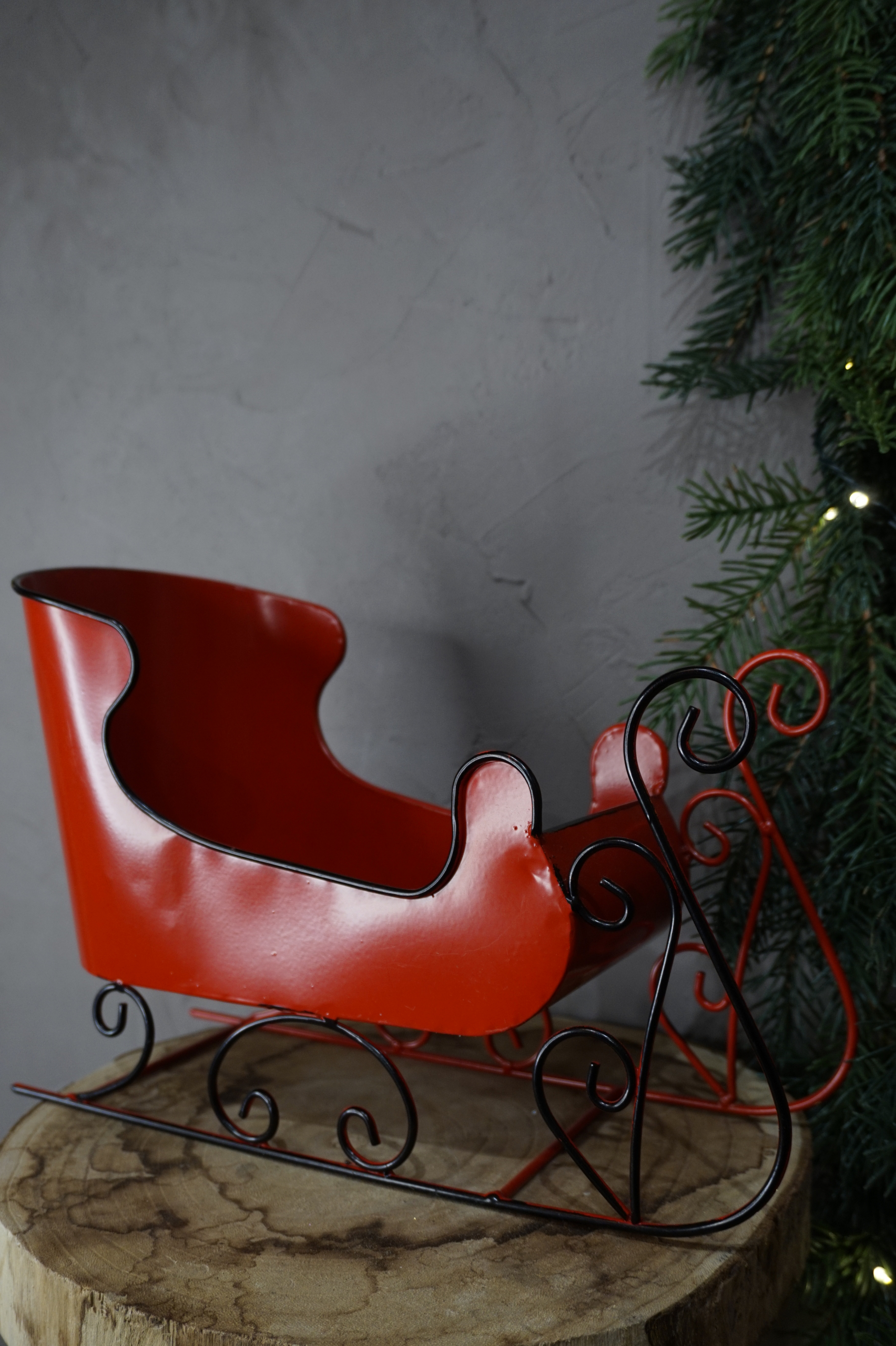 Decoración - Trineo metal rojo - Imagen 2