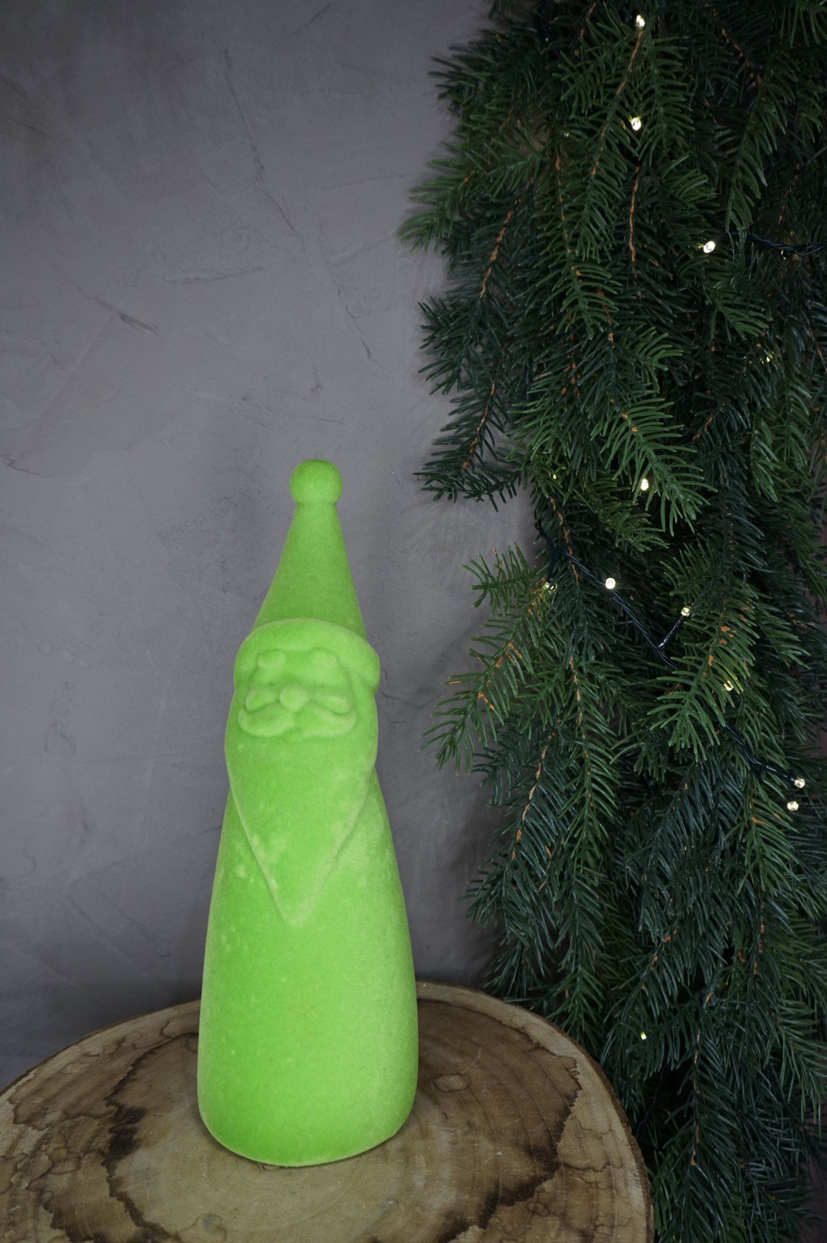 Decoración – Papa Nöel terciopelo verde grande