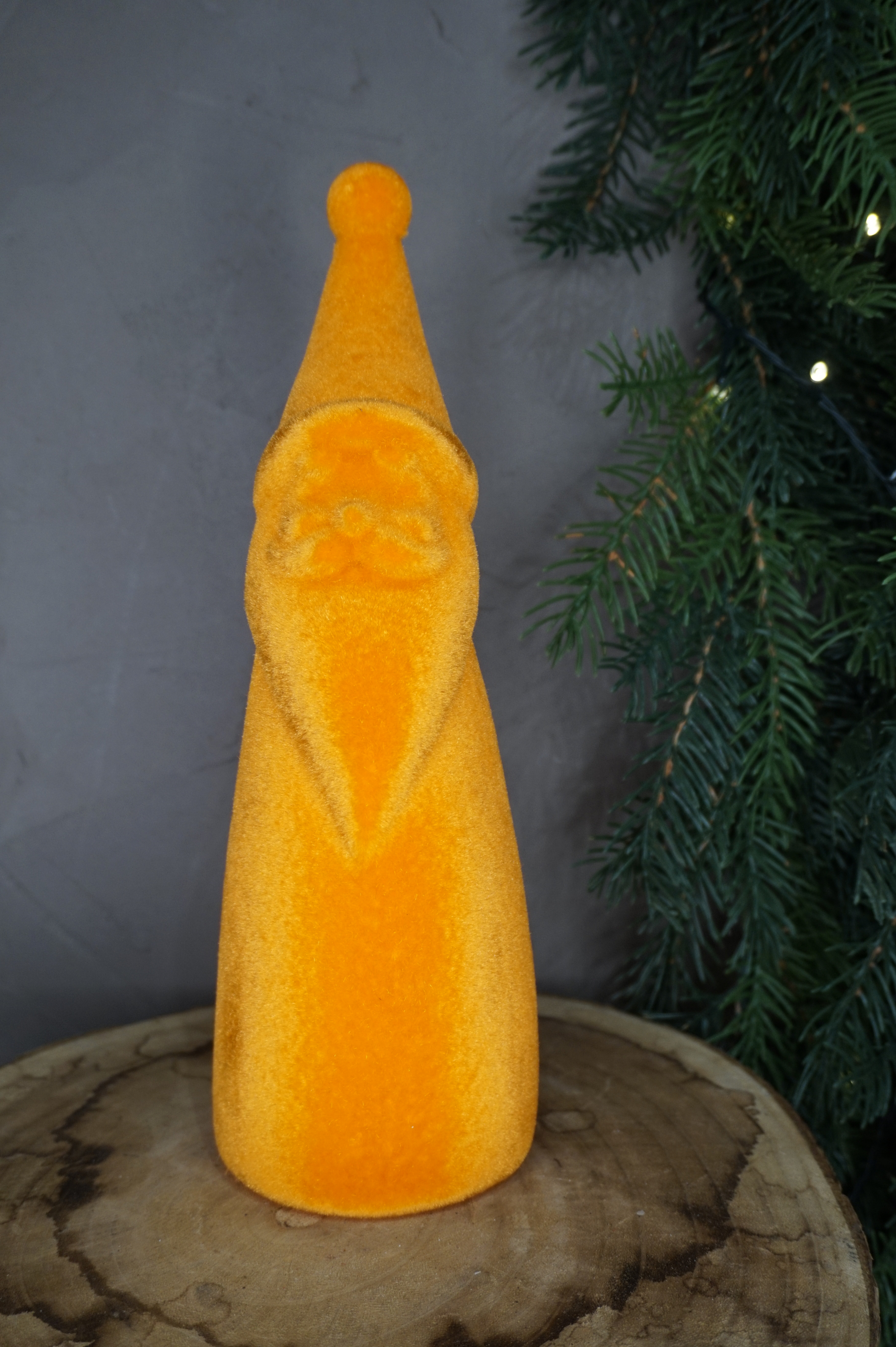 Decoración – Papa Nöel terciopelo naranja grande