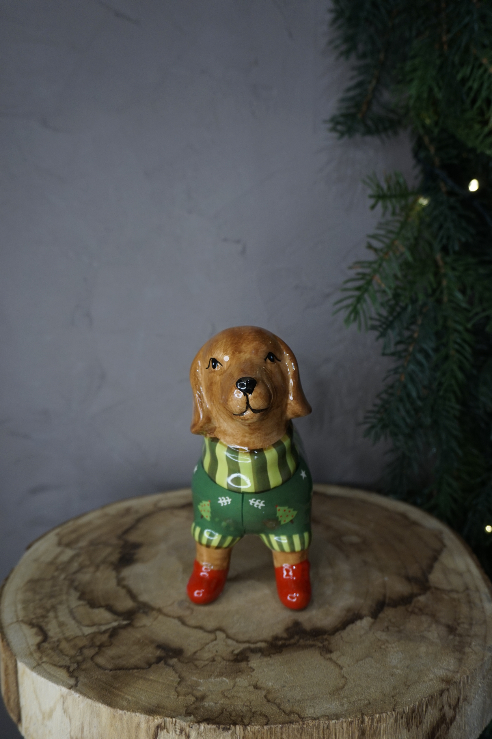 Complementos - Perro macetero navideño