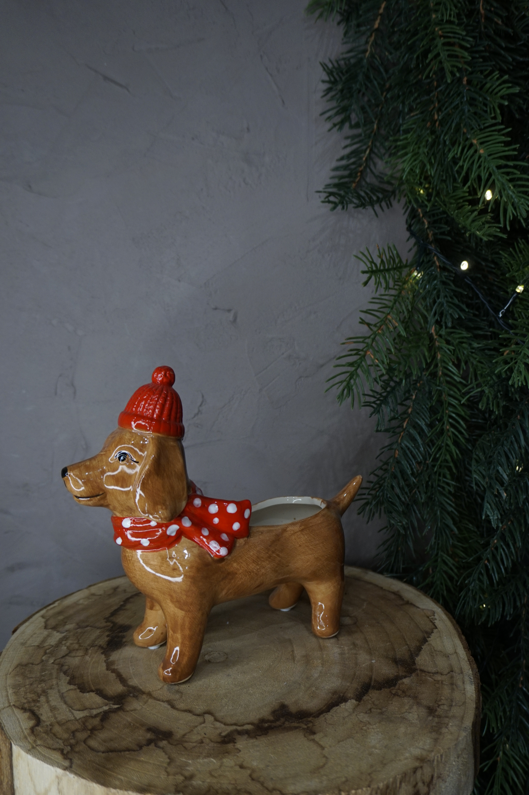 Accesorios - Perro macetero navideño - Imagen 3