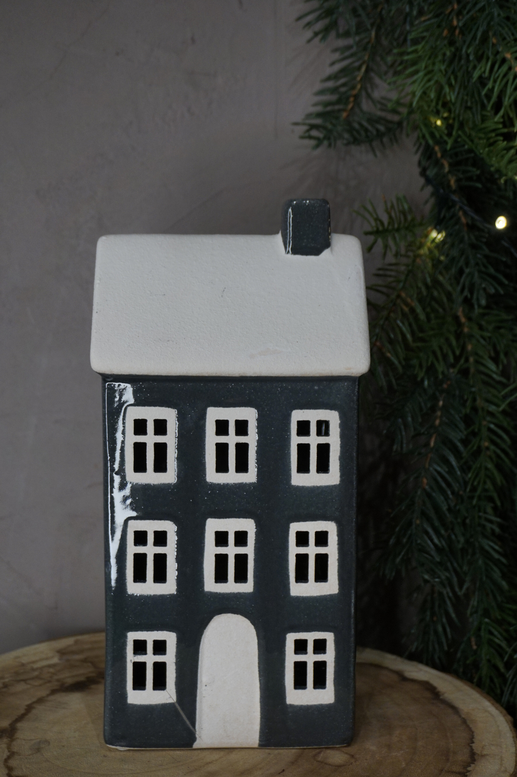 Decoración - Casa color gris grande portavelas - Imagen 3