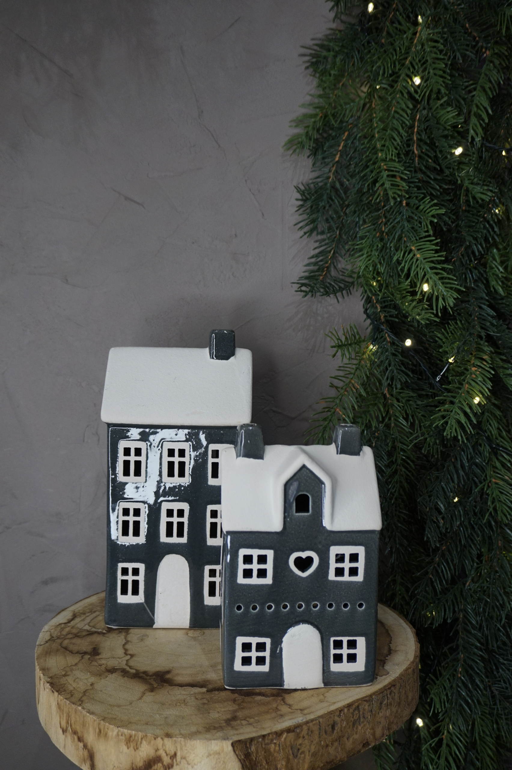 Decoración - Casa color gris grande portavelas - Imagen 2