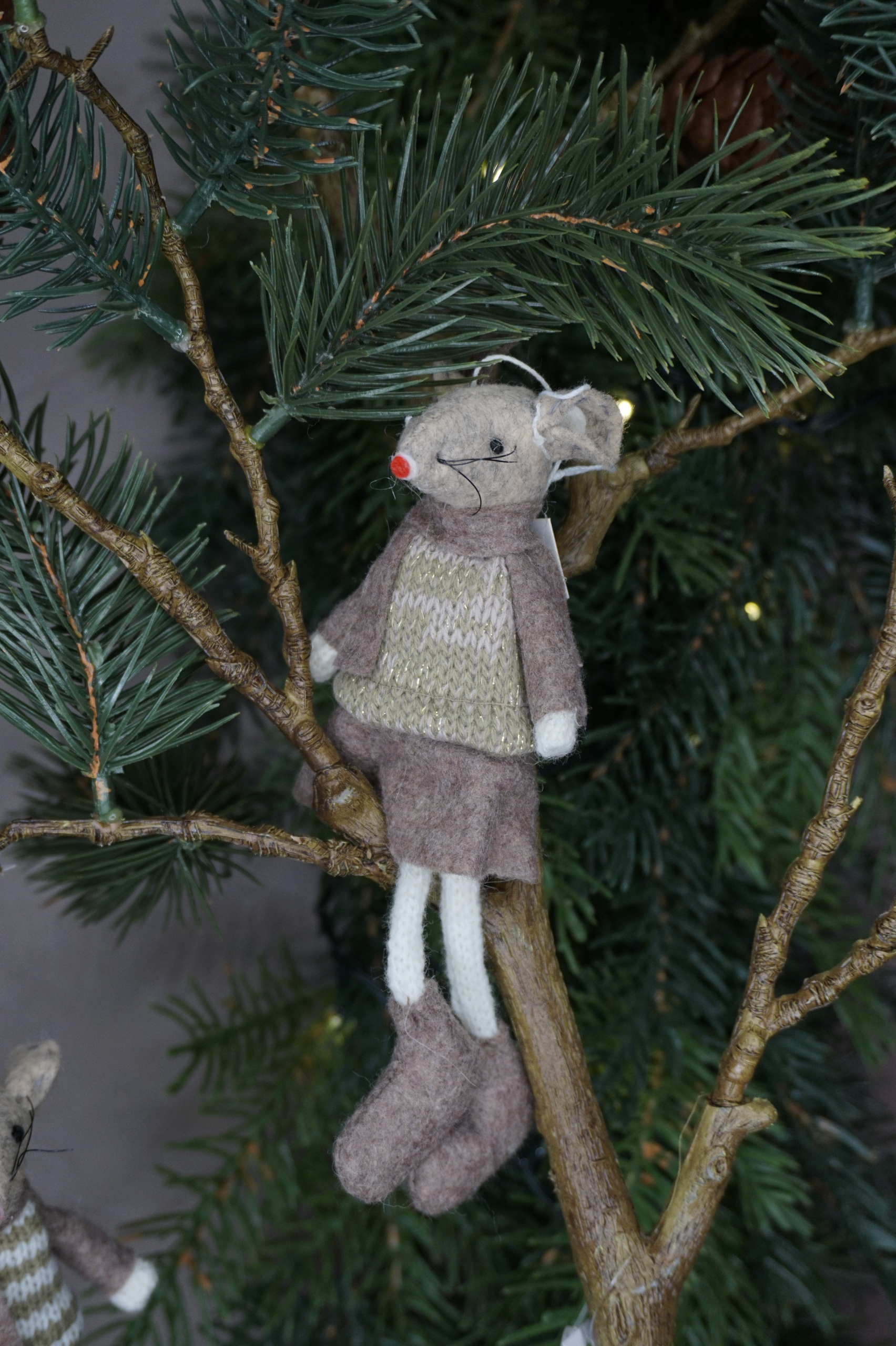 Adorno árbol - Ratoncito en pareja chica