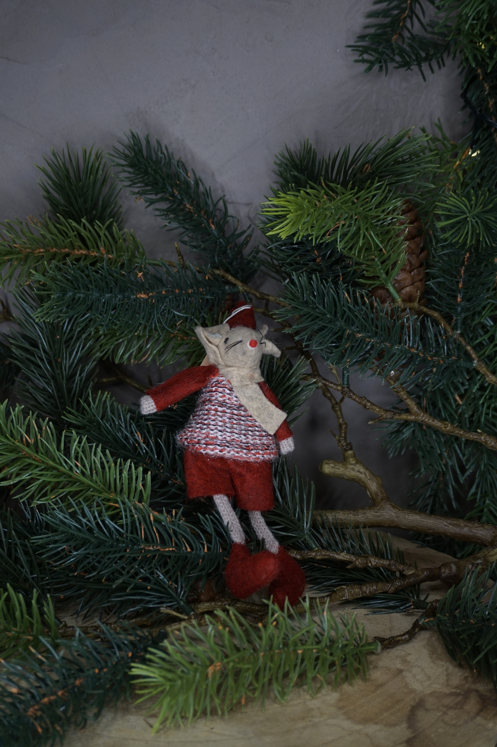 Adorno árbol- Ratoncito en color rojo