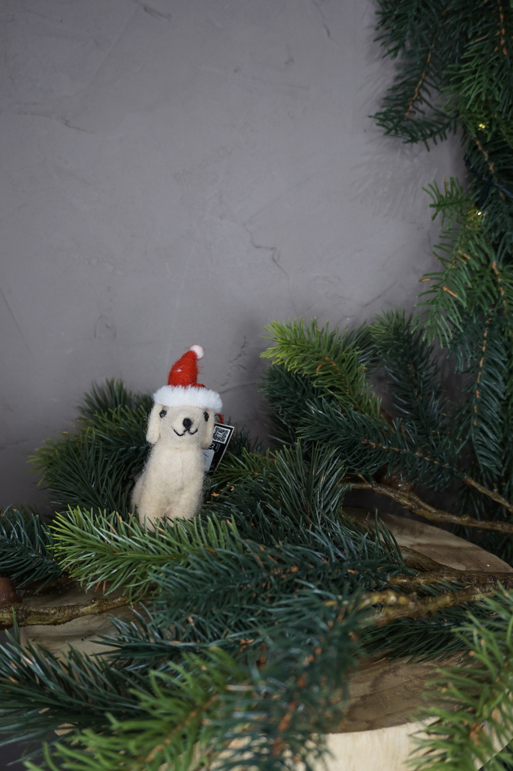 Adorno árbol - Perro blanco con gorro de Papá Noël - Imagen 3