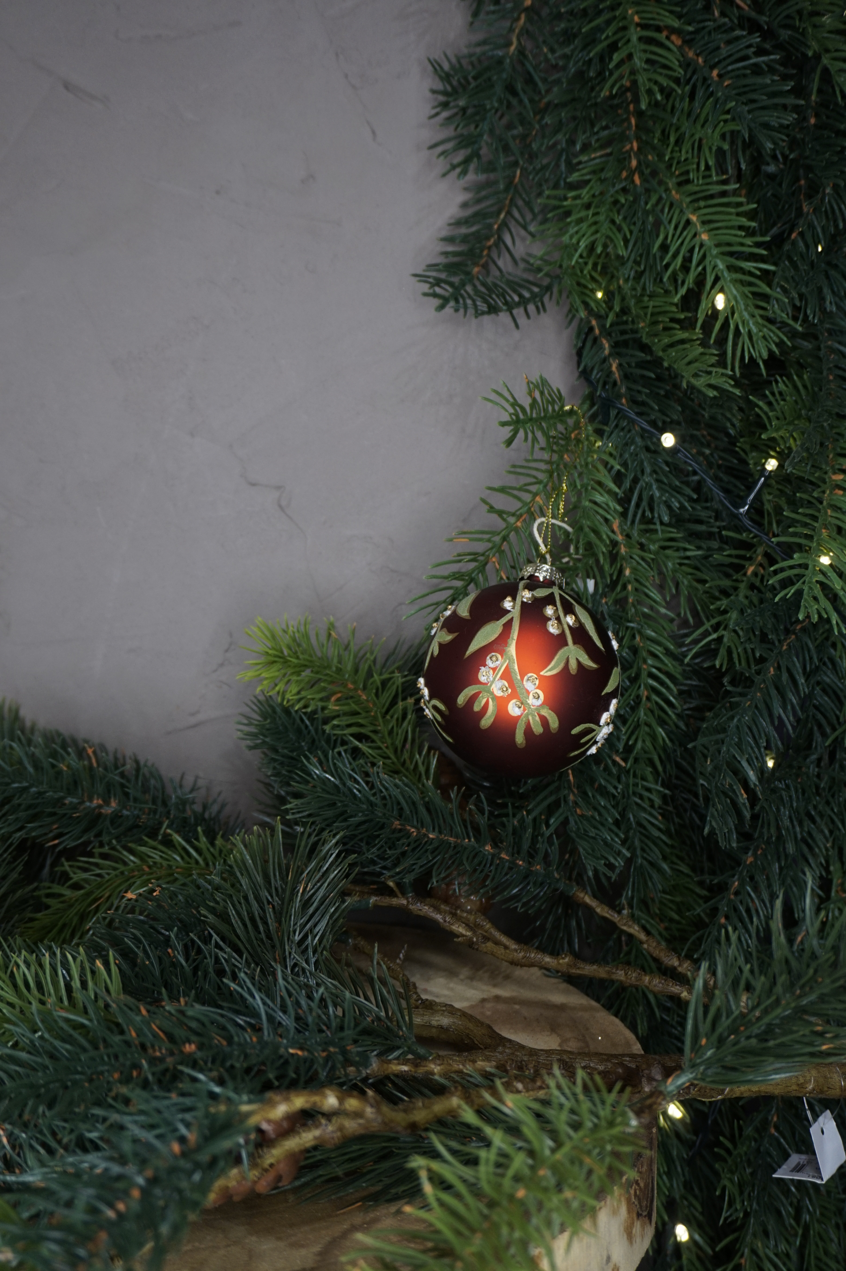 Adorno árbol - Bola de Navidad roja de cristal
