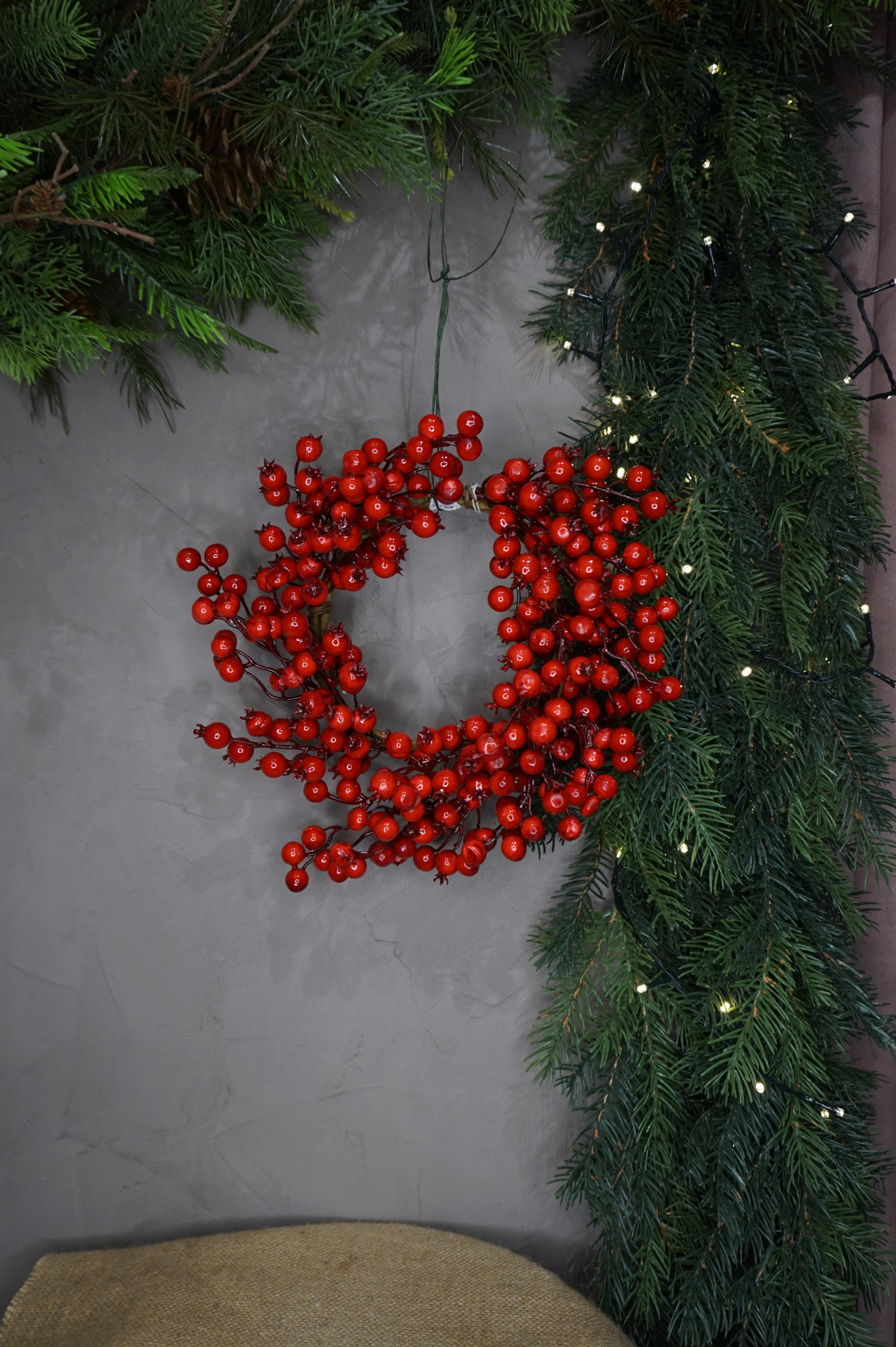 Decoración - Corona navideñas de bayas rojas - Imagen 3