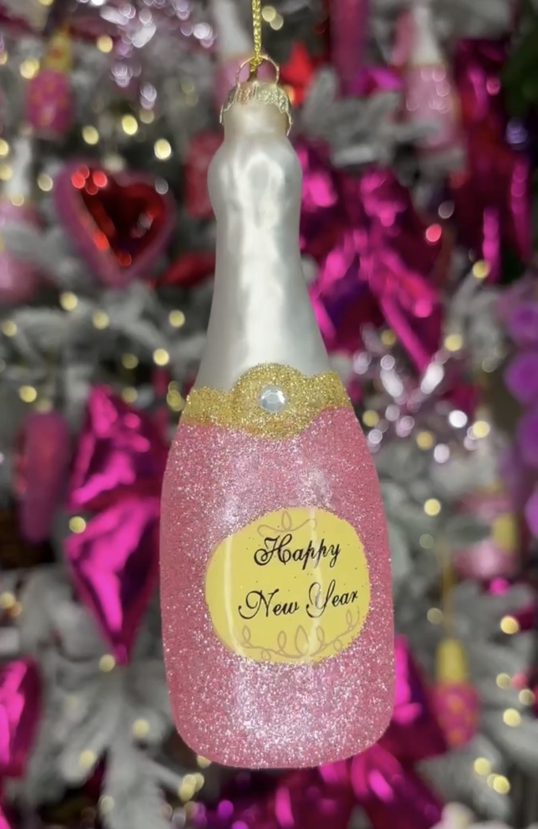 Adorno árbol - botella de champán