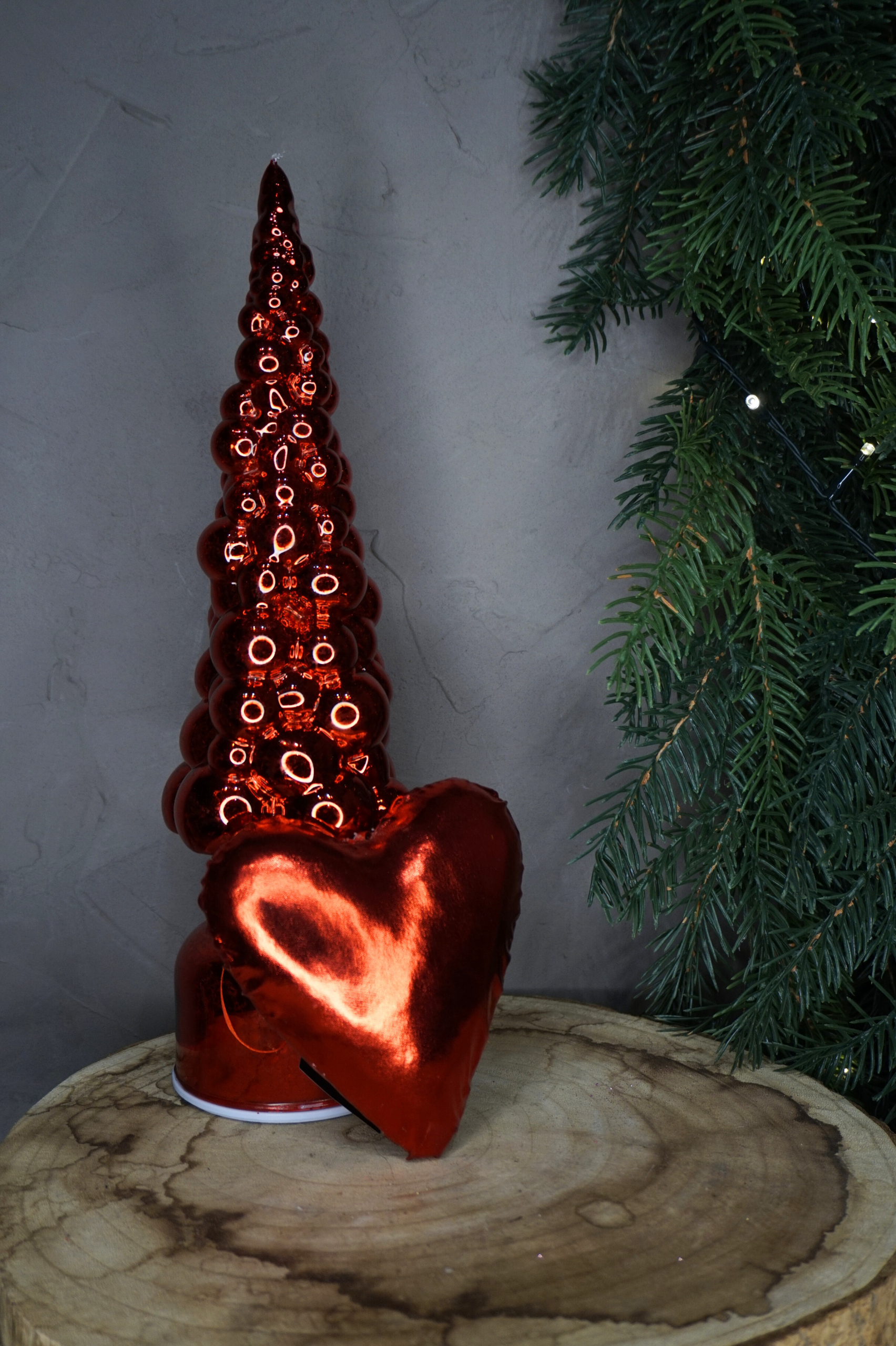 Adorno árbol - Corazón rojo efecto brillo - Imagen 3