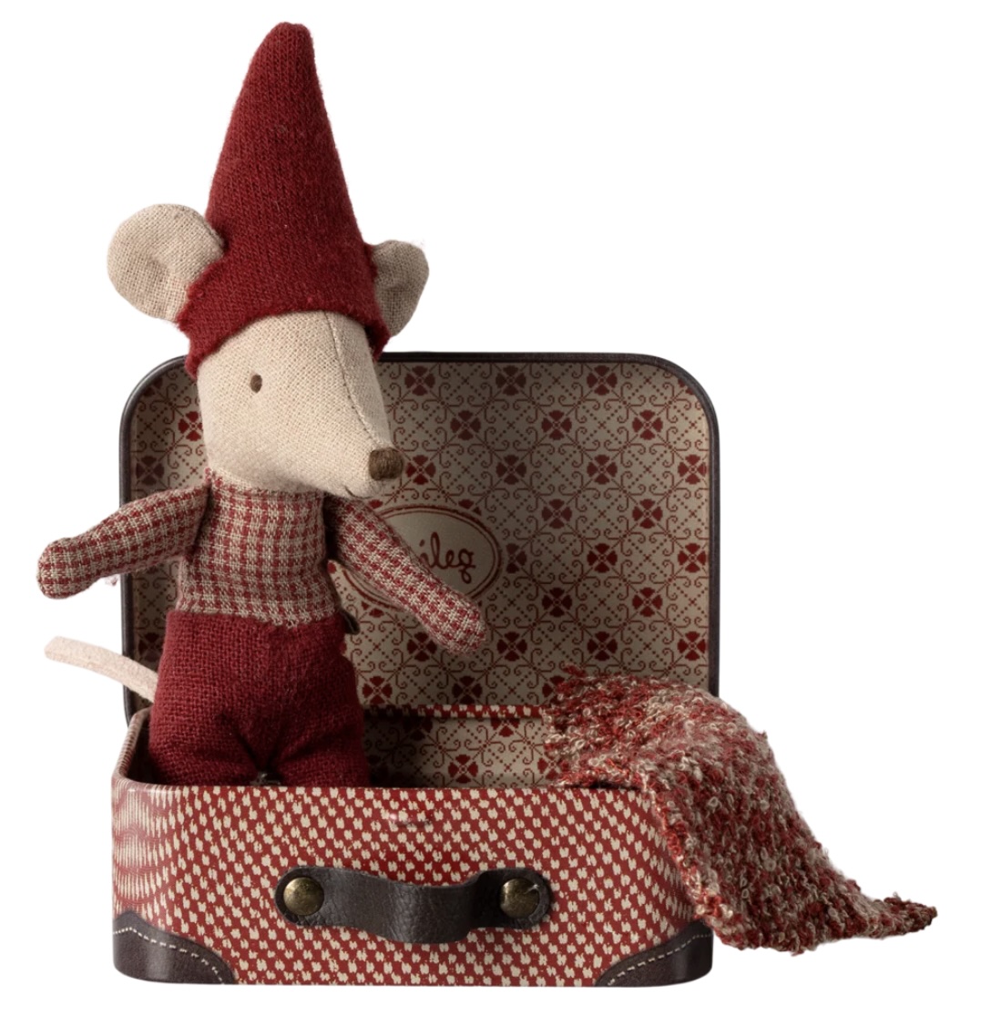 Maileg - Ratón navideño, bebé en maleta - Imagen 2