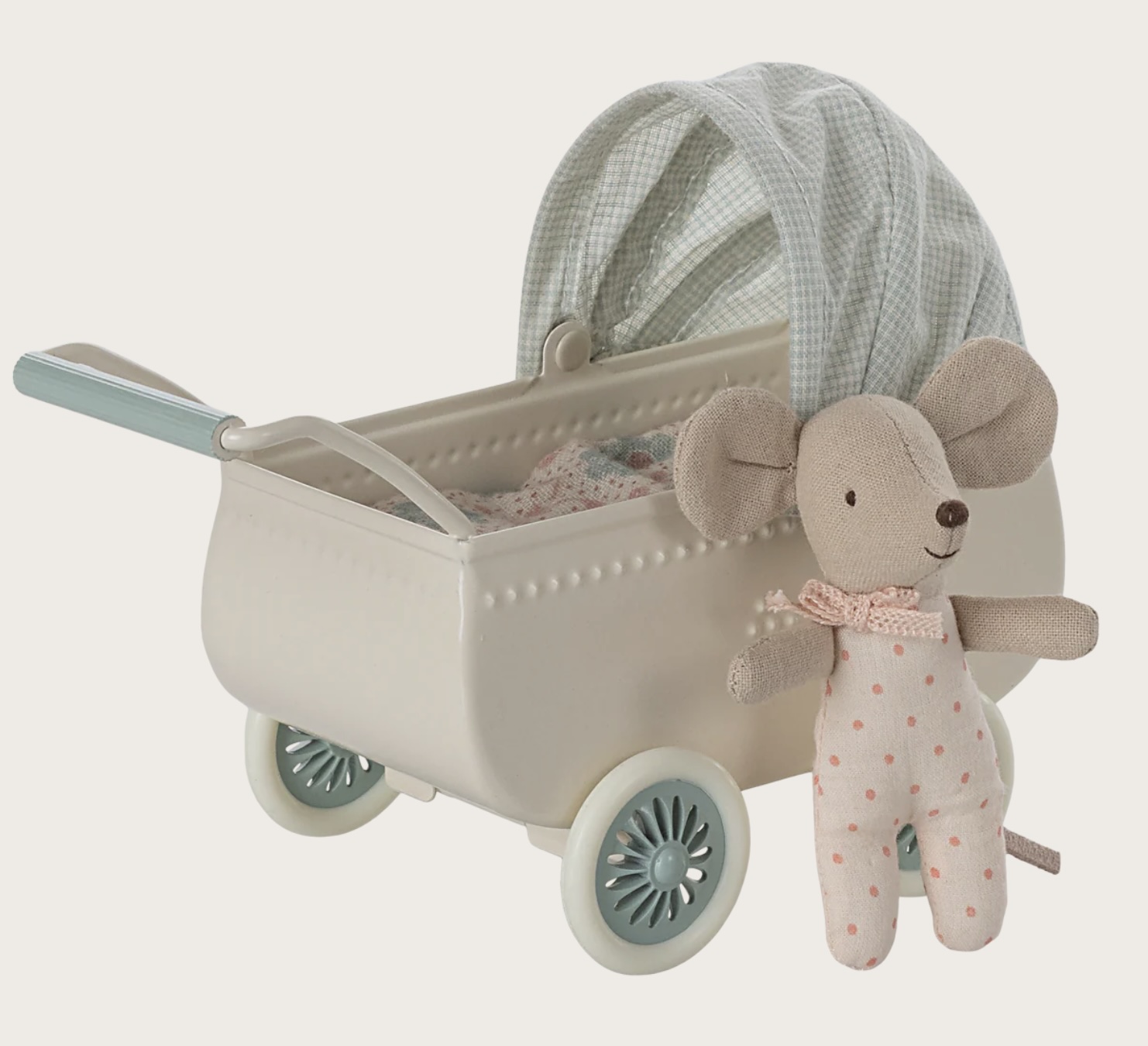 Carro con bebé ratón - Menta - Imagen 3