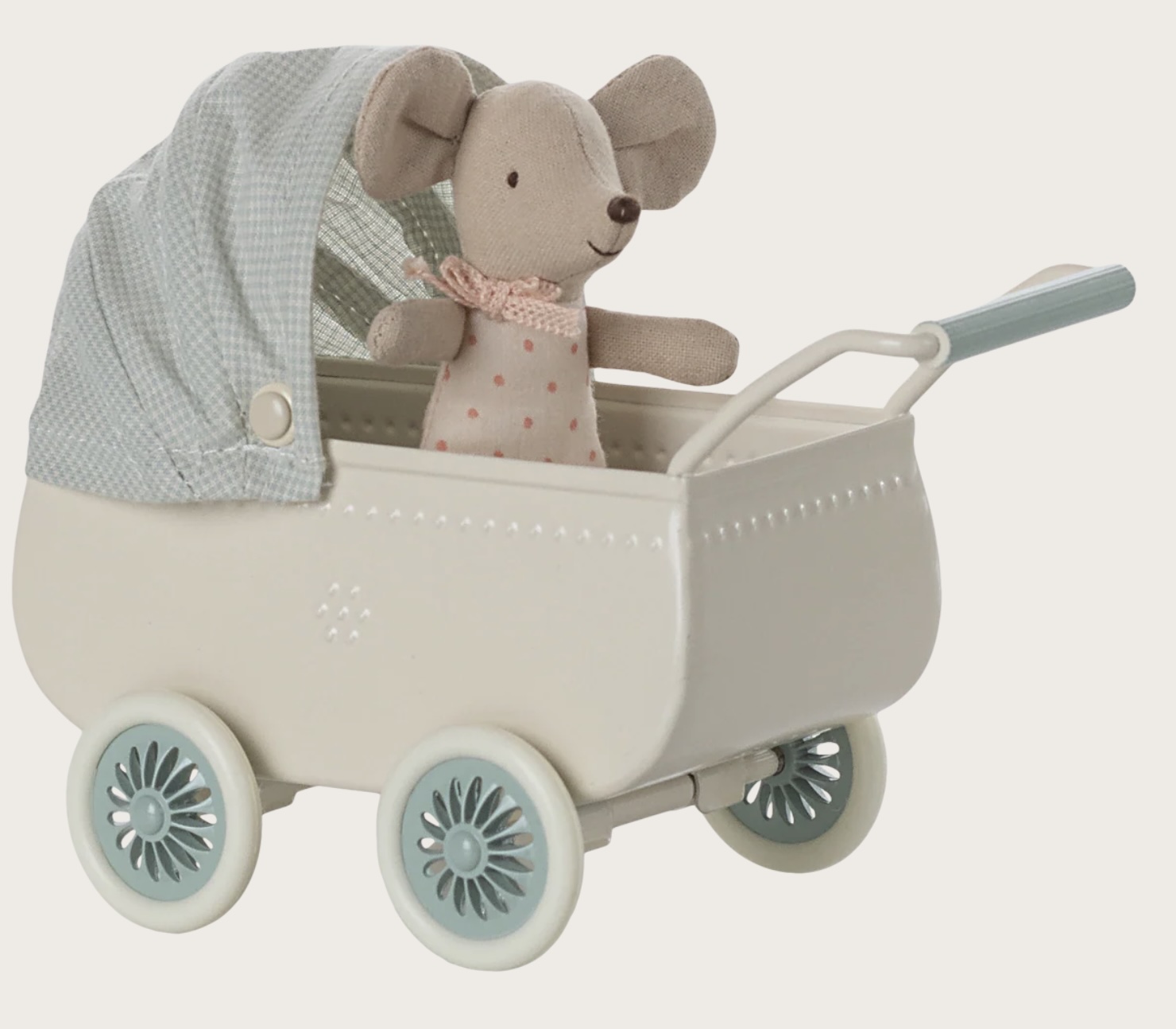 Carro con bebé ratón - Menta
