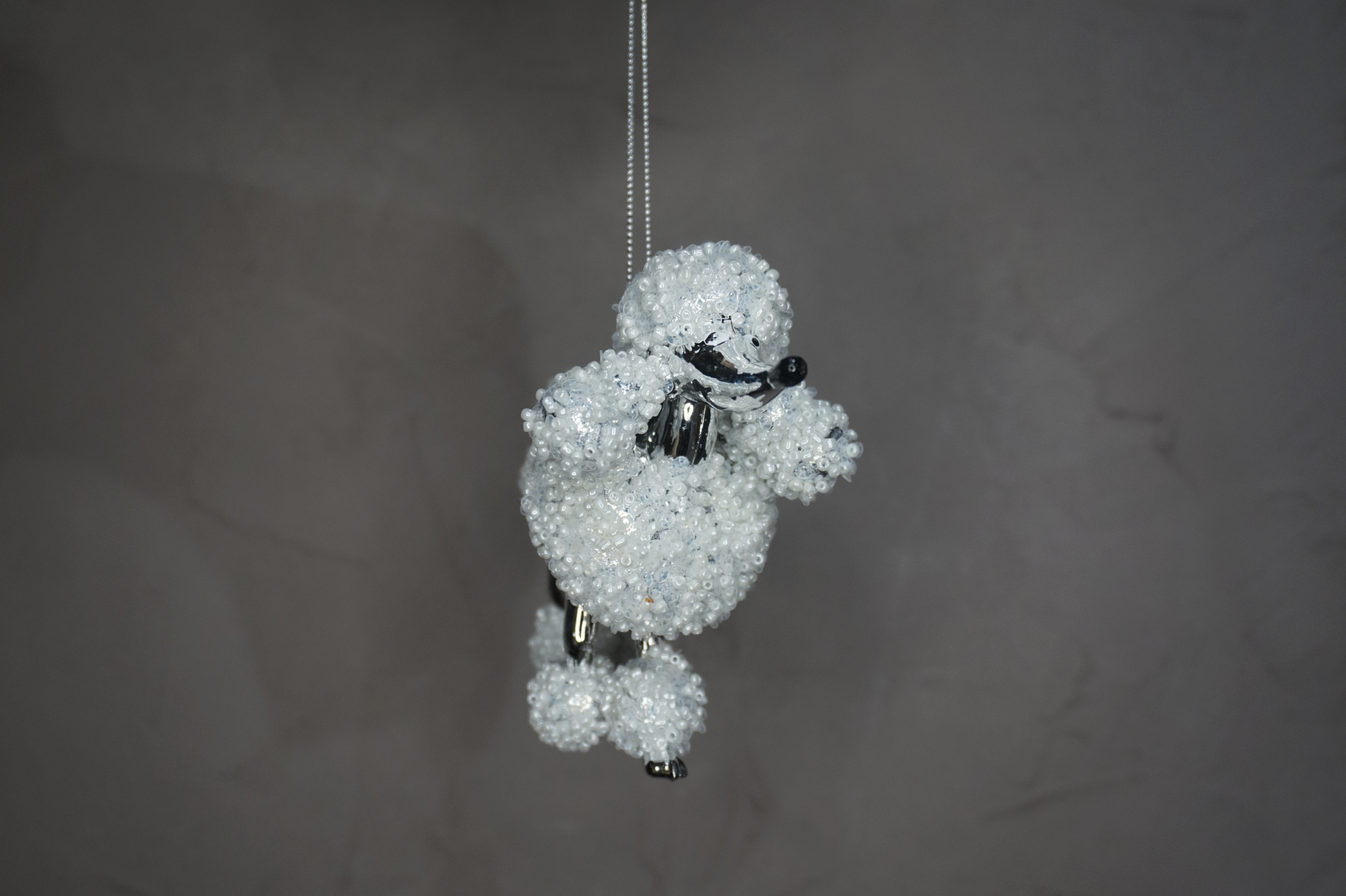 Adorno árbol - Caniche en blanco y metal - Imagen 2