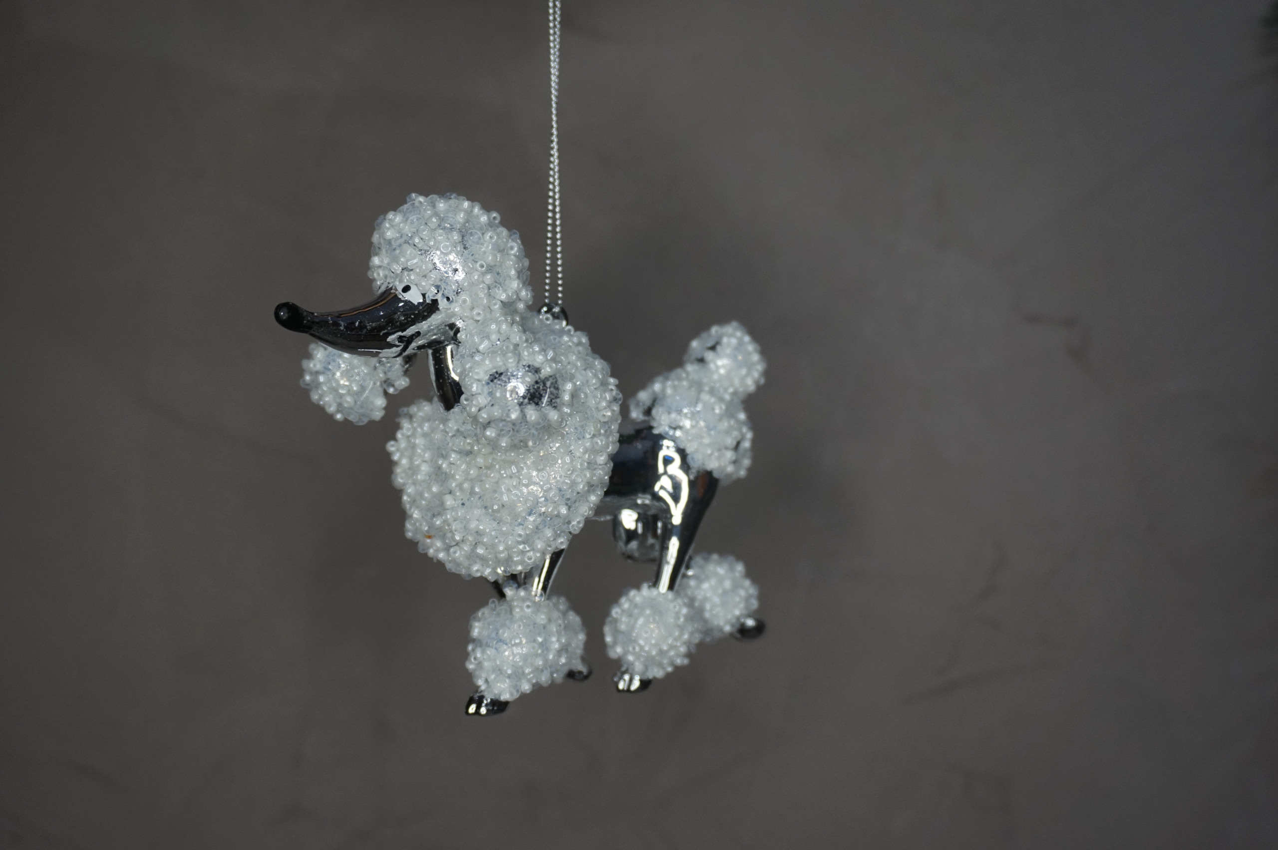 Adorno árbol - Caniche en blanco y metal - Imagen 3